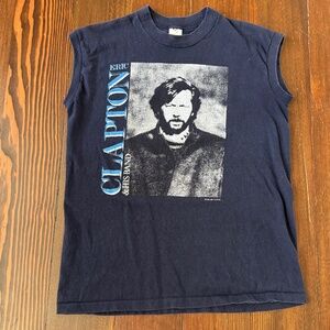 Eric Clapton Concert Tour Muscle Shirt Vintage 1985 Behind The Sun Single Stitch